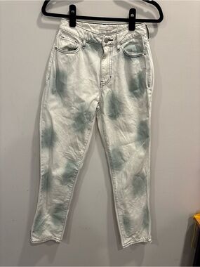 PacSun White & Seafoam Tie-Dye Denim Jeans | Size 24
